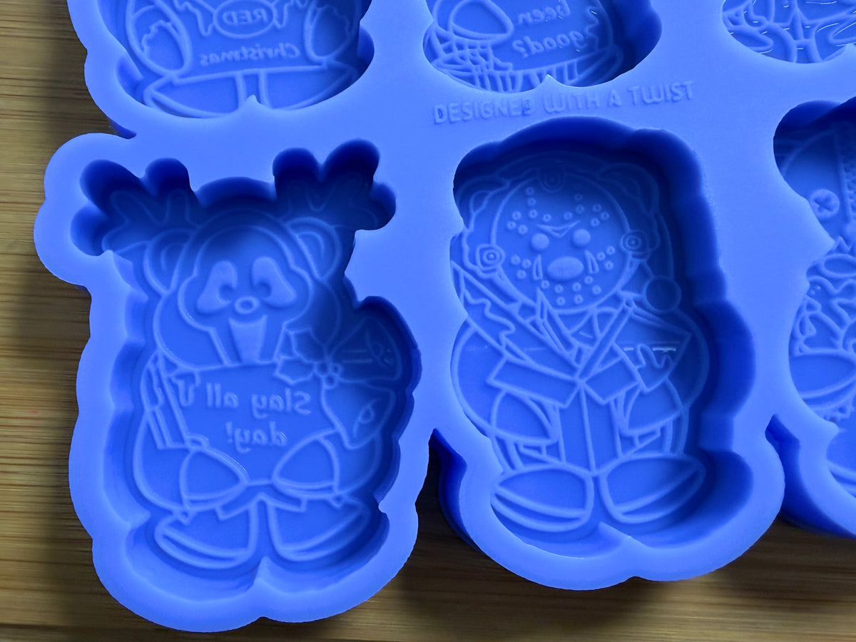 Christmas Killer Teddies Wax Melt Silicone Mold