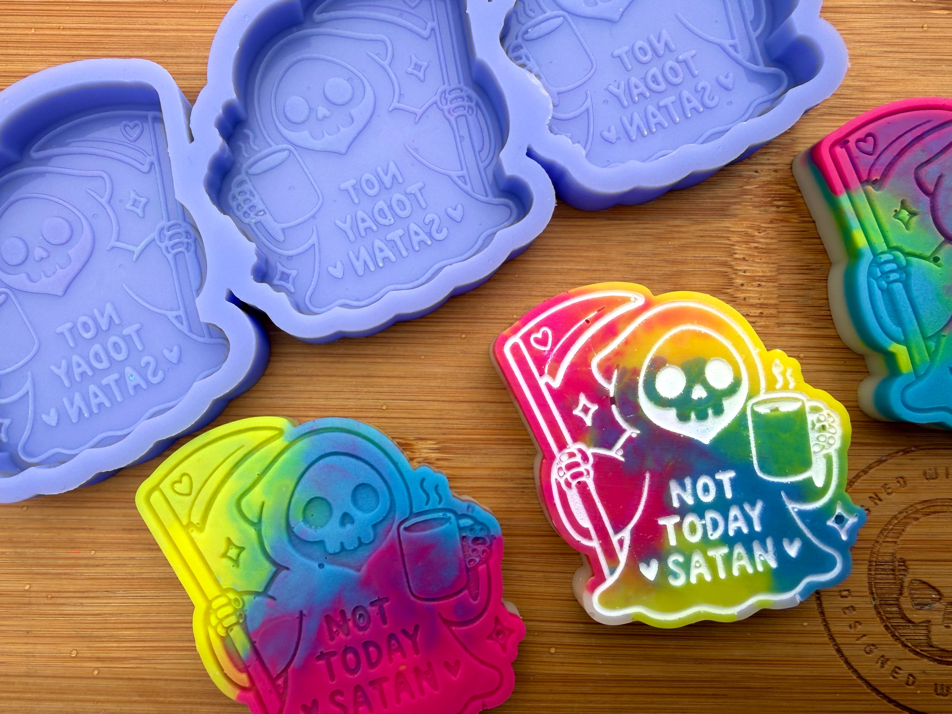 Not Today Satan Reaper Silicone Mold - 3 Cavities