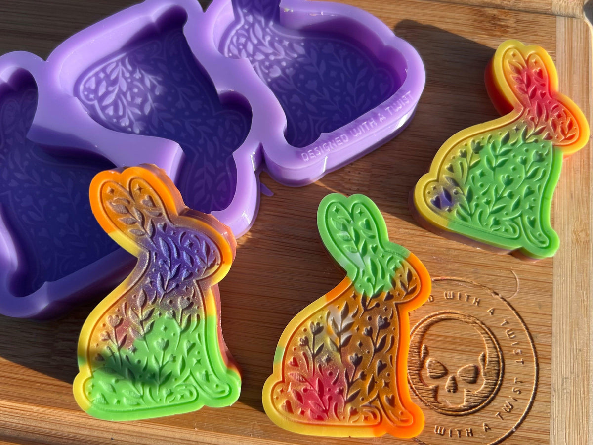 Floral Rabbit Wax Melt Silicone Mold | Designed with a Twist