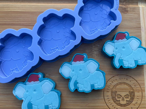Festive Elephant Wax Melt Silicone Mold - Designed with a Twist - Top quality silicone molds made in the UK.