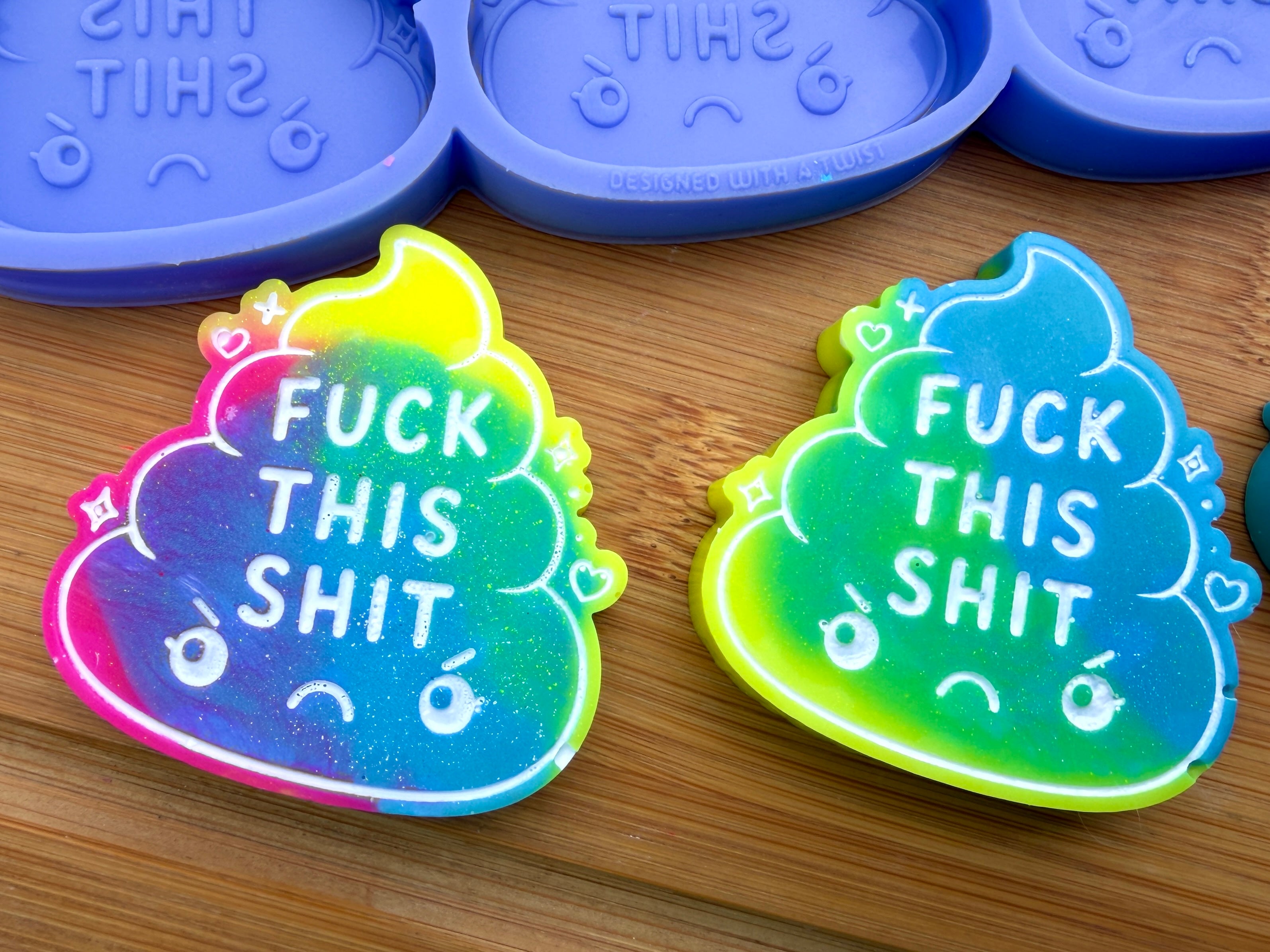 F*ck This Shit Poop Emoji Silicone Mold - 3 Cavities