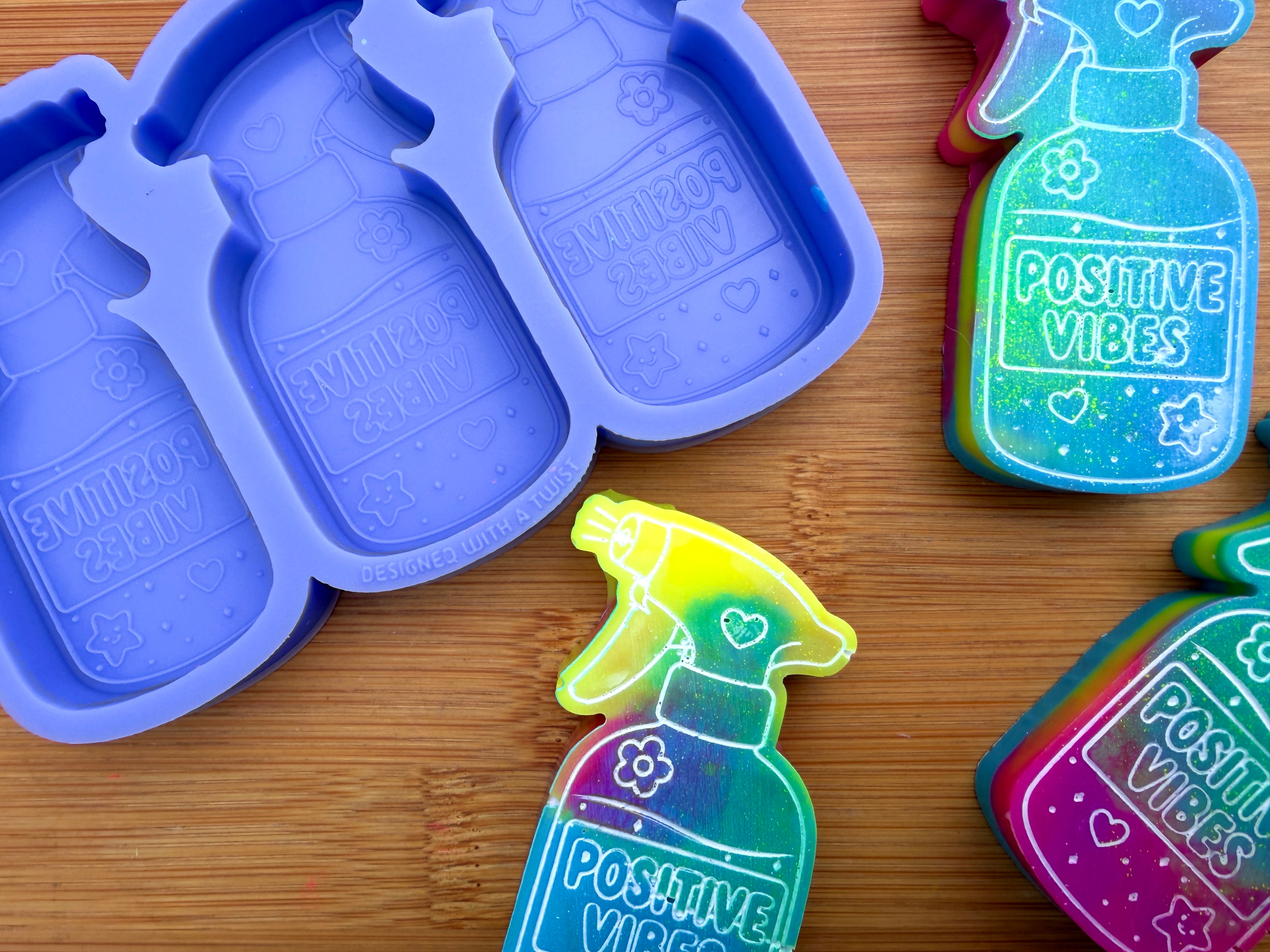 Positive Vibes Spray Silicone Mold - 3 Cavities