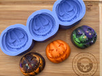 Scary Pumpkin Wax Melt Silicone Mold - Flat Back - Designed with a Twist - Top quality silicone molds made in the UK.