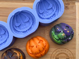 Scary Pumpkin Wax Melt Silicone Mold - Flat Back - Designed with a Twist - Top quality silicone molds made in the UK.