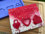 Happy Valentines Day Mini Slab Silicone Mold - Designed with a Twist - Top quality silicone molds made in the UK.