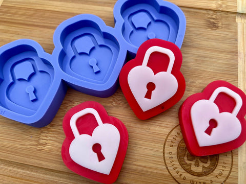 Heart Lock Wax Melt Silicone Mold - Designed with a Twist - Top quality silicone molds made in the UK.