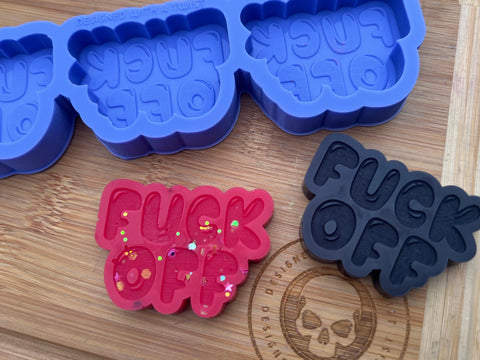 F*CK OFF Wax Melt Silicone Mold - Designed with a Twist - Top quality silicone molds made in the UK.