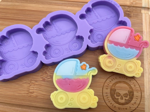 Baby Pram Wax Melt Silicone Mold - Designed with a Twist - Top quality silicone molds made in the UK.