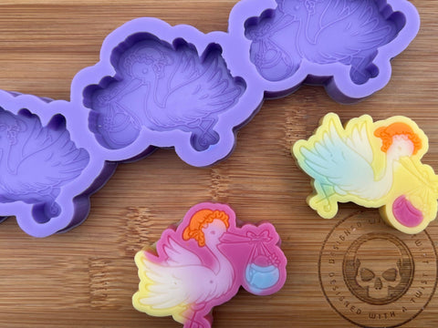 Stork Wax Melt Silicone Mold - Designed with a Twist - Top quality silicone molds made in the UK.