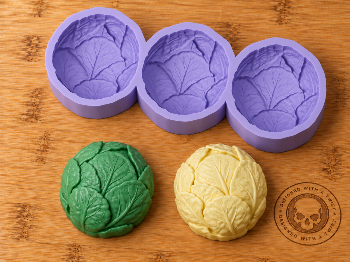 3d Brussel Sprout Silicone Mold - 3 Cavities