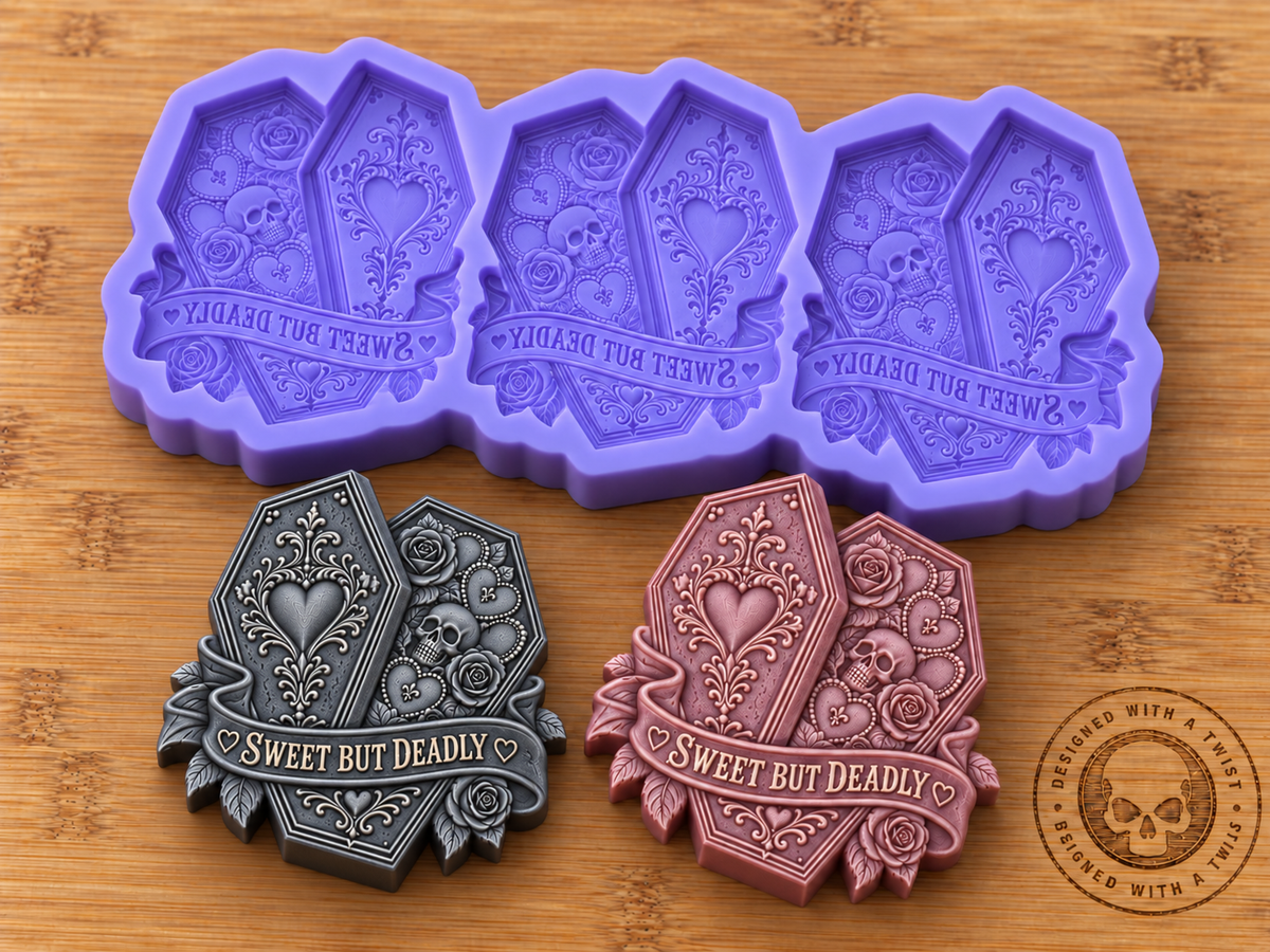 Sweet But Deadly Coffin Silicone Mold - 3 Cavities