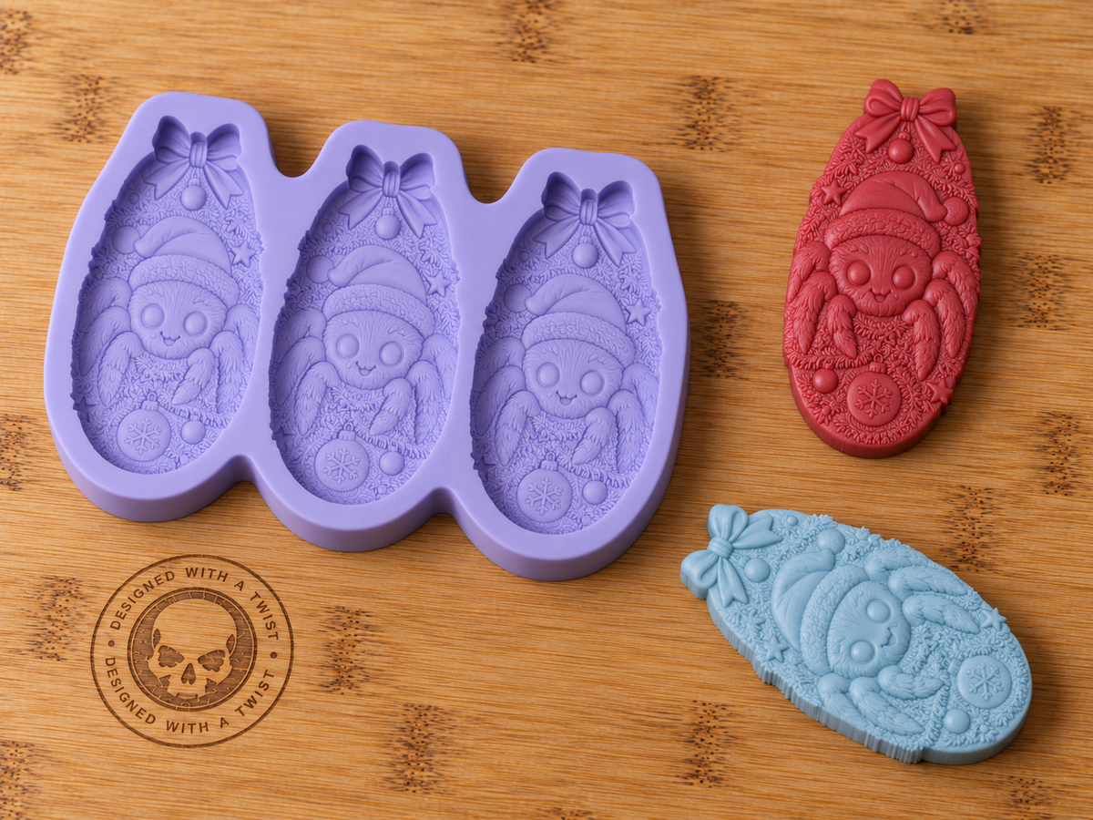 Cute Xmas Spider 3d Silicone Mold - 3 Cavities