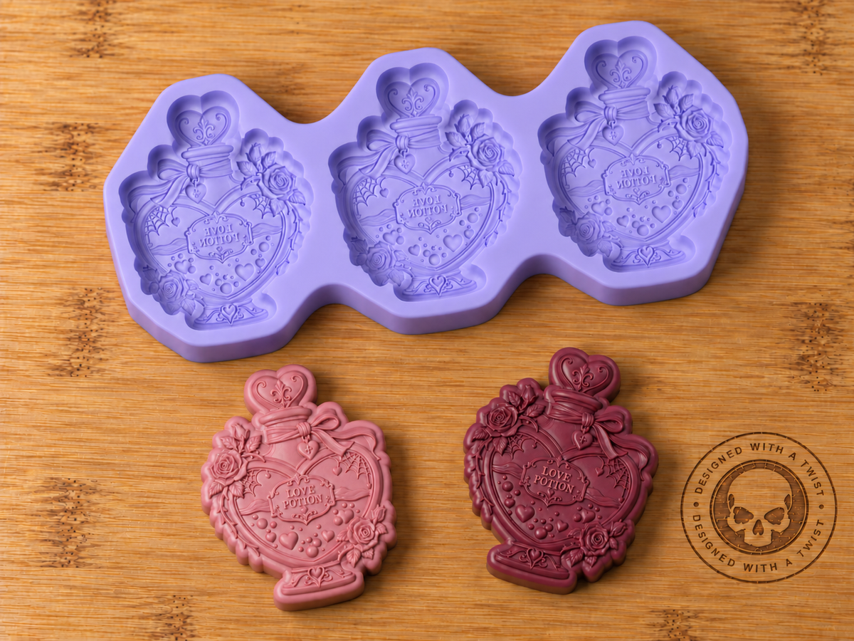 Love Potion Bottle Silicone Mold - 3 Cavities