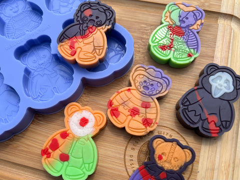 Killer Teddies Wax Melt Silicone Mold - Designed with a Twist - Top quality silicone molds made in the UK.