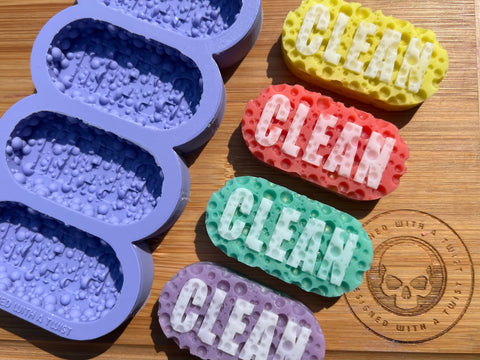 Cleaning Sponge Wax Melt Silicone Mold - Designed with a Twist - Top quality silicone molds made in the UK.