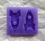 Rocketship Earring Silicone Mold - Designed with a Twist  - Top quality silicone molds made in the UK.