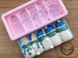 Turning Snowman Torso Snapbar Silicone Mold - Designed with a Twist  - Top quality silicone molds made in the UK.