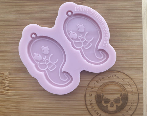 Trick or Treat Ghost Earring Silicone Mold - Designed with a Twist  - Top quality silicone molds made in the UK.