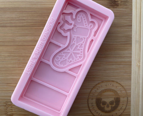 Christmas Stocking Snapbar Silicone Mold - Designed with a Twist  - Top quality silicone molds made in the UK.