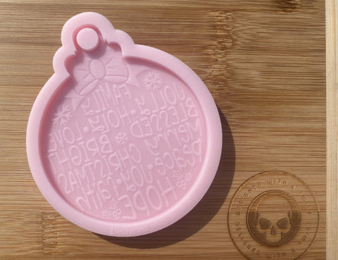 Joy Christmas Bauble Silicone Mold - Designed with a Twist  - Top quality silicone molds made in the UK.