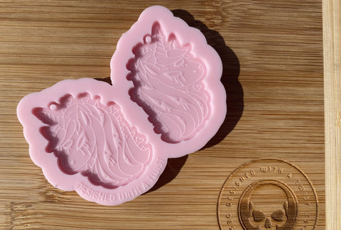 Zombie Unicorn Earring Silicone Mold - Designed with a Twist  - Top quality silicone molds made in the UK.