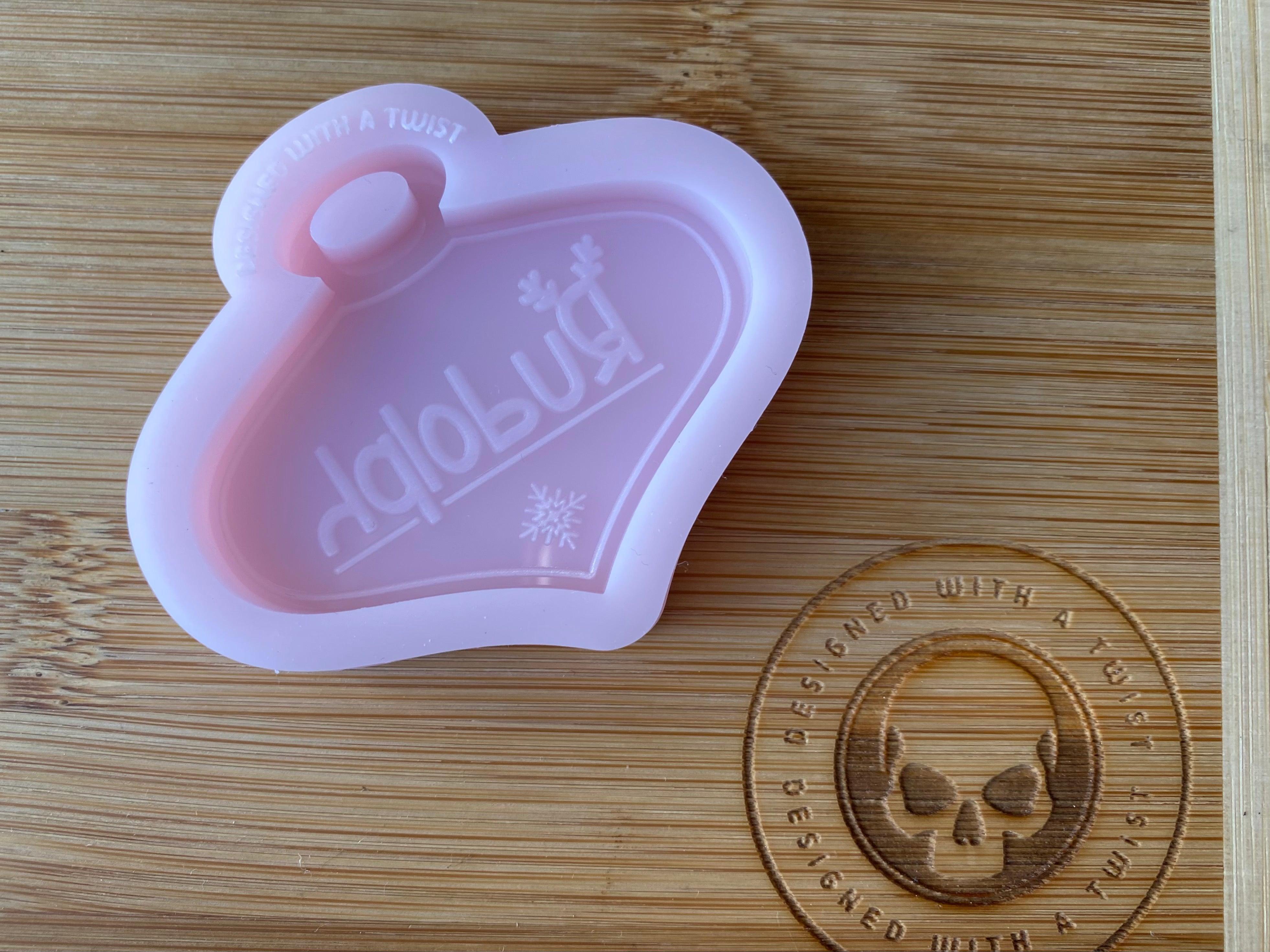 Rudolph's Lost Name Tag Silicone Mold - Designed with a Twist  - Top quality silicone molds made in the UK.