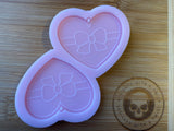 Bow Heart Earring Silicone Mold - Designed with a Twist  - Top quality silicone molds made in the UK.
