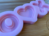 XO Love Wax Melt Silicone Mold - Designed with a Twist  - Top quality silicone molds made in the UK.