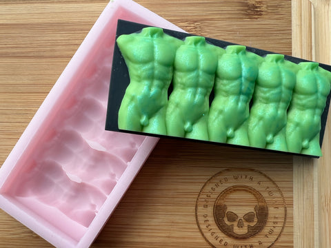 Front Facing Hercules Torso Snapbar Silicone Mold - Designed with a Twist  - Top quality silicone molds made in the UK.