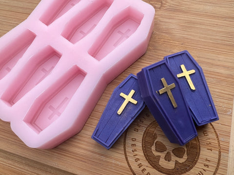 3d Coffin Wax Melt Silicone Mold - Designed with a Twist  - Top quality silicone molds made in the UK.