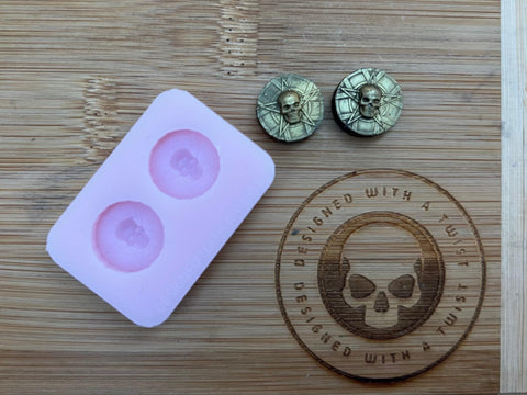 Pirate Coin Stud Earring Silicone Mold - Designed with a Twist  - Top quality silicone molds made in the UK.