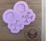 Skull and Crossbones Earring Silicone Mold - Designed with a Twist  - Top quality silicone molds made in the UK.