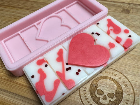 Heart Snapbar Silicone Mold - Designed with a Twist  - Top quality silicone molds made in the UK.